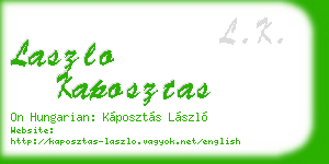 laszlo kaposztas business card